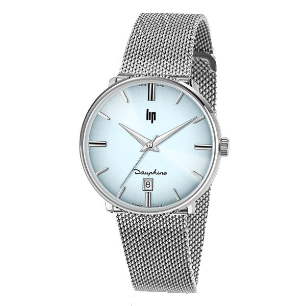 Lip Dauphine quartz sky blue dial steel bracelet 38 mm