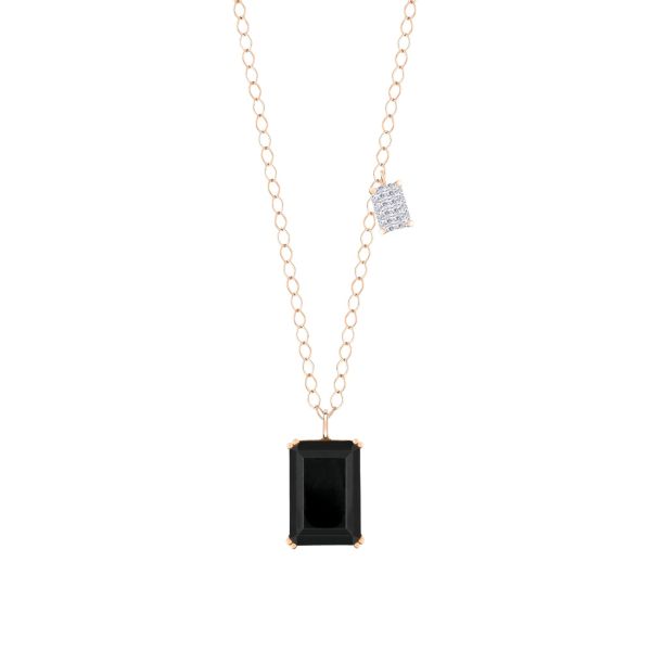 Collier Ginette NY Jumbo Midnight en or rose et blue sandstone