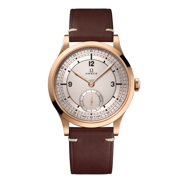 Omega Specialities BG 859 Bronze Gold Paris 2024 mechanical silver dial brown leather strap 39 mm