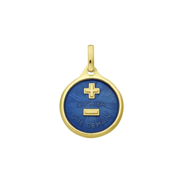 Médaille Augis Amour L'Originale Mini Bleue en or jaune