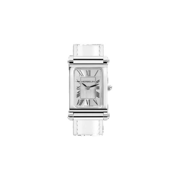 Case Herbelin Antarès Rectangle quartz silver dial 24 x 19 mm