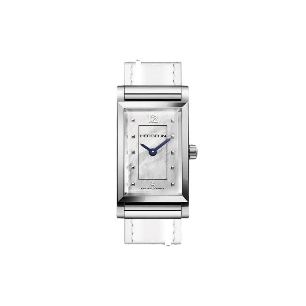 Case Michel Herbelin Antarès Rectangle quartz mother-of-pearl dial 27 x 19 mm