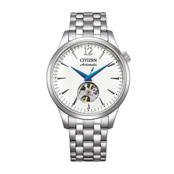 Citizen Platform Elegance Open Heart automatic white dial steel bracelet 40 mm