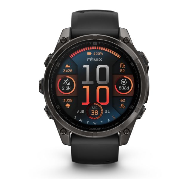 Garmin Fenix 8 AMOLED Sapphire Titanium Carbon Gray DLC black strap 47 mm watch