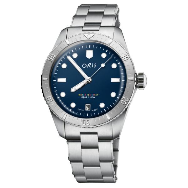 Oris Divers Sixty-Five ‘LPF Limited Edition’ automatic watch blue dial stainless steel bracelet 38 mm