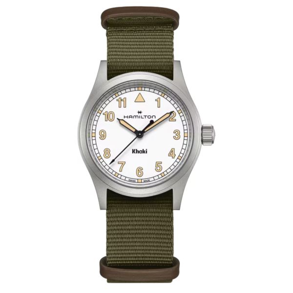 Hamilton khaki field white dial best sale