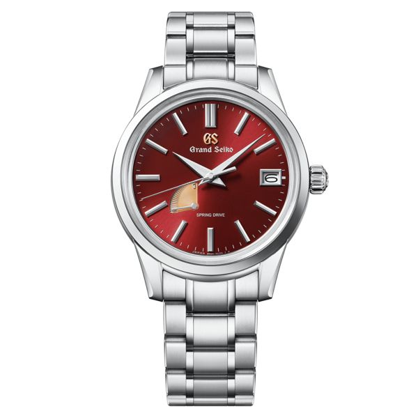 Grand Seiko Elegance Spring Drive "Hotaka Sunrise" red dial steel bracelet 40 mm