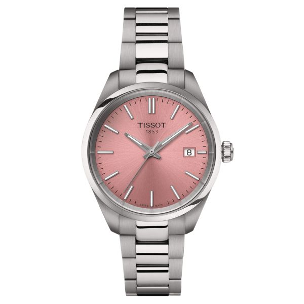 Montre Tissot T-Classic PR 100 quartz cadran rose bracelet acier 34 mm T150.210.11.331.00