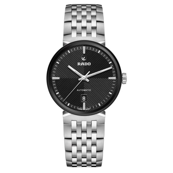 Rado Florence Classic Diamonds quartz watch with diamond markers black dial steel bracelet 38 mm