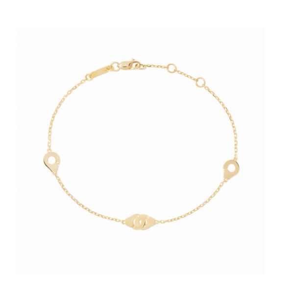 Dinh van R5 yellow gold cuff bracelet on chain