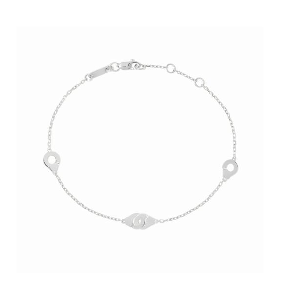 Bracelet Menottes dinh van R5 en or blanc sur chaine