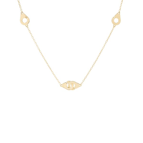 Dinh van R5 yellow gold cuff necklace on chain