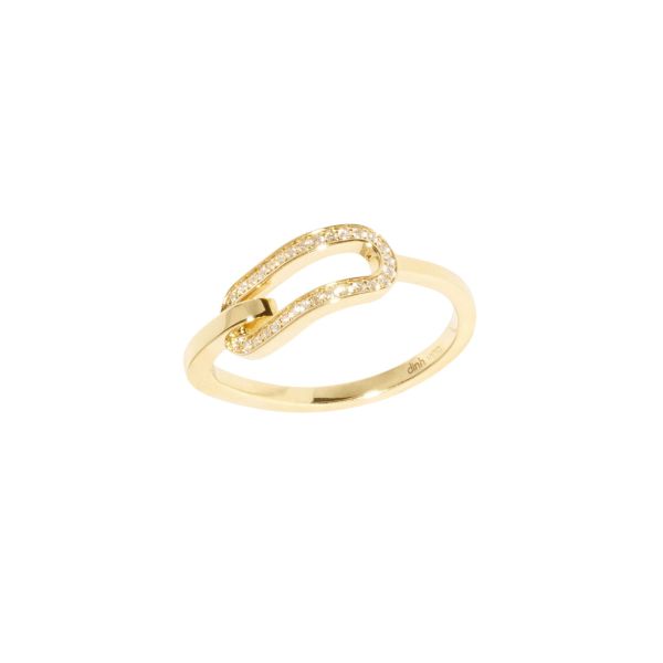 dinh van Maillon small model ring in yellow gold and diamonds