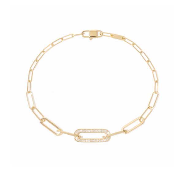 dinh van Maillon bracelet in yellow gold and diamonds