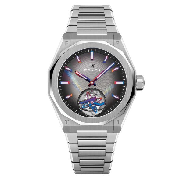 Montre Zenith Defy Skyline Tourbillon "Felipe Pantone Edition" automatique cadran gris bracelet acier 41 mm