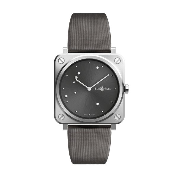 Bell & Ross BR S Grey Diamond Eagle Ceramic quartz grey dial rubber strap 39 mm