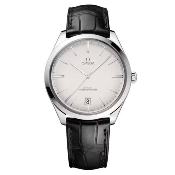 Omega De Ville Trésor Co-Axial Master Chronometer mechanical silver dial leather strap 40 mm