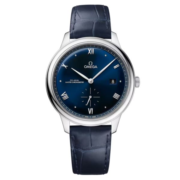 Montre Omega De Ville Prestige Co-Axial Master Chronometer Petite Seconde cadran bleu bracelet cuir 41 mm