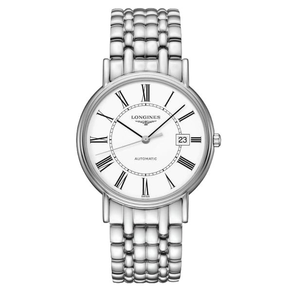 Longines Présence automatic watch white dial steel bracelet 38,5 mm