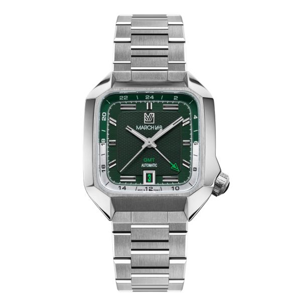 Montre March LA.B AM2 GMT Automatique Grall bracelet acier 39 mm