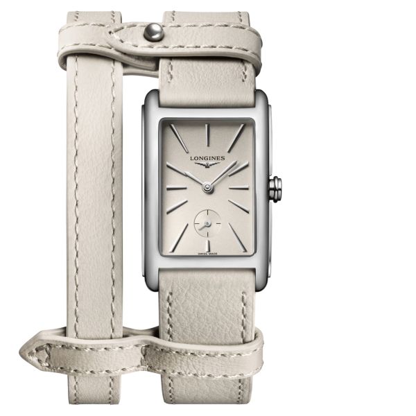 Longines DolceVita X YVY quartz watch beige dial beige leather strap 23,3 x 37 mm L5.512.4.79.2