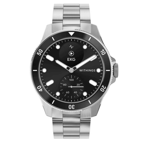 Montre Connectée Withings ScanWatch Nova Black cadran noir bracelet acier 42 mm WSW N BLACK