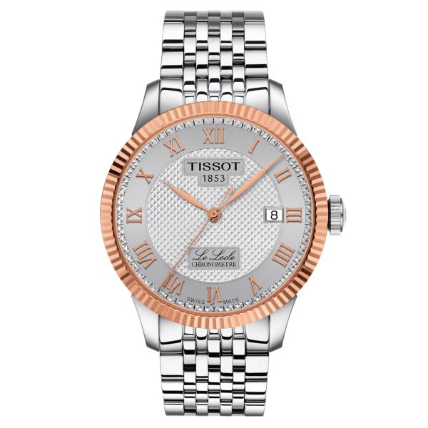 Montre Tissot Le Locle COSC Or Rose automatique cadran argent bracelet acier 39 mm T932.408.41.033.00