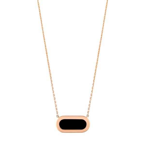 Collier So Shocking réversible Inverso en or rose, nacre et onyx