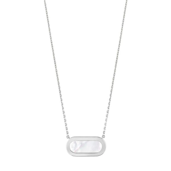 Collier So Shocking réversible Inverso en or blanc, nacre et onyx