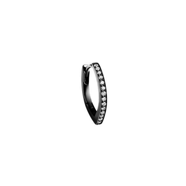 Boucle d'oreille Repossi Antifer 1 rang pavée en or noir et diamants