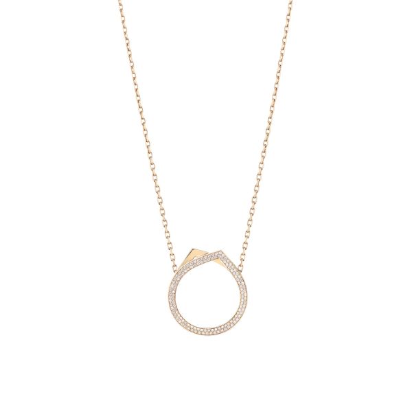 Reposi Antifer Pavé long necklace in rose gold and diamonds