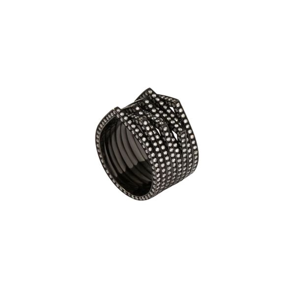 Repossi Antifer Ring in black gold and diamonds