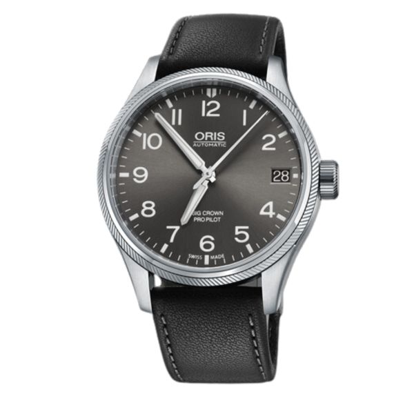 Oris Aviation Big Crown Propilot Big Date watch automatic grey dial leather bracelet 41 mm