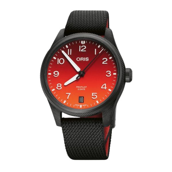 Oris ProPilot Coulson Limited Edtion Carbon automatic orange dial textile strap 41 mm