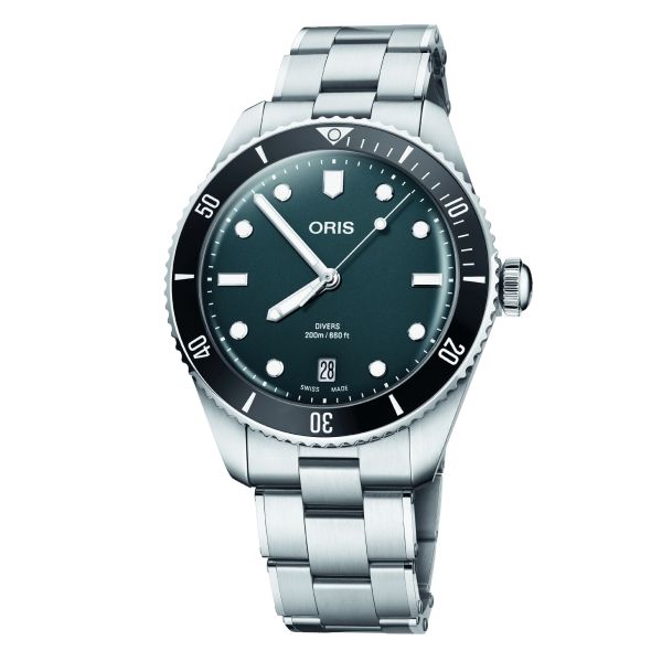 Oris Divers Date automatic blue dial steel bracelet 39 mm