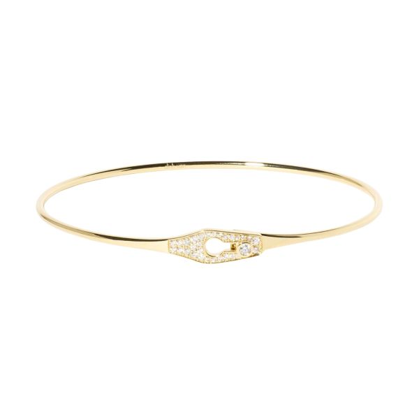 Dinh van Serrure Jonc large model bracelet in yellow gold and diamonds