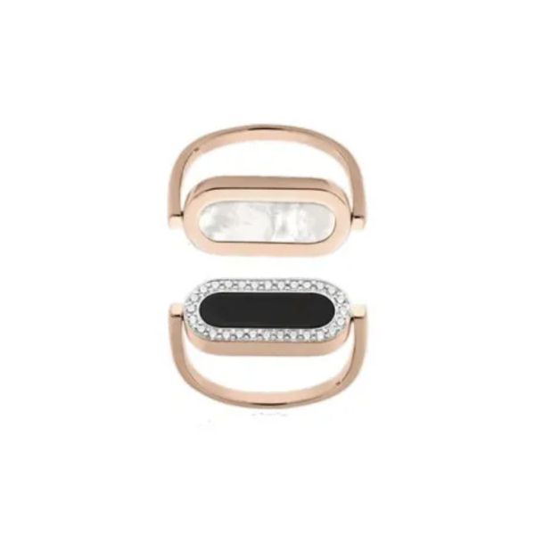 Bague So Shocking réversible Inverso en or rose, diamants nacre et onyx