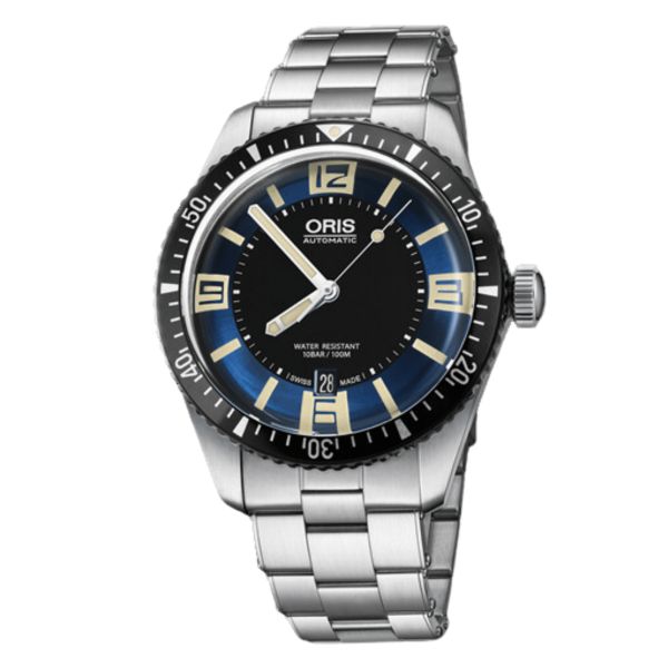 Montre Oris Plongée Divers Sixty-Five automatique cadran bleu bracelet acier 40 mm