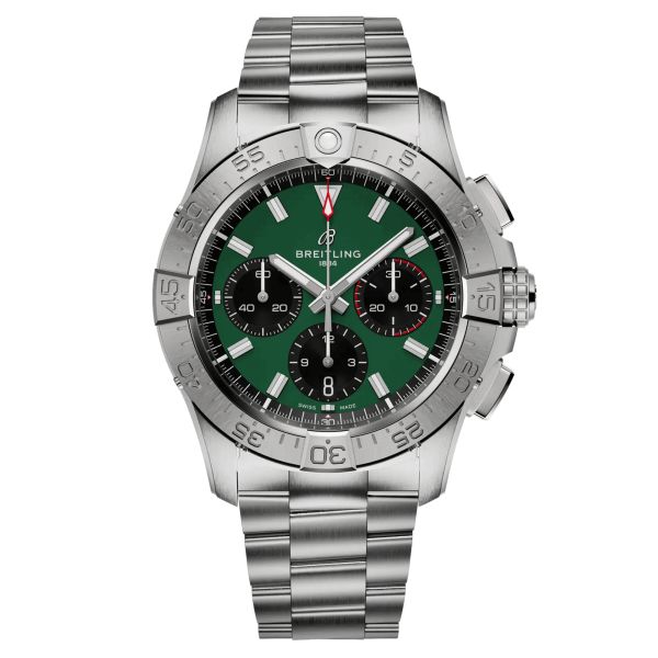 Breitling Avenger B01 Chronograph automatic watch green dial steel bracelet 42 mm AB0146101L1A1