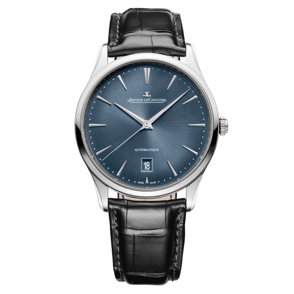 Jaeger-LeCoultre Master Ultra Thin Date automatic blue dial alligator leather strap 39 mm