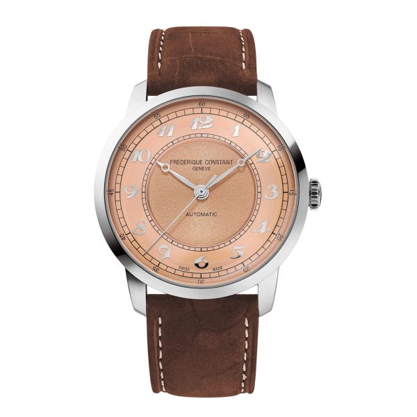 Frederique Constant Classics Premiere "Europe Edition" Automatic salmon dial leather strap 38,5 mm