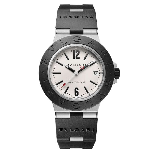 Bulgari Bvlgari Aluminium automatic watch grey dial black rubber strap 40 mm 103382