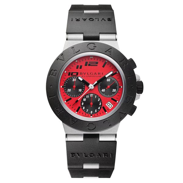 Montre Bulgari Bvlgari Aluminium Ducati automatique cadran rouge bracelet caoutchouc noir 40 mm 103701