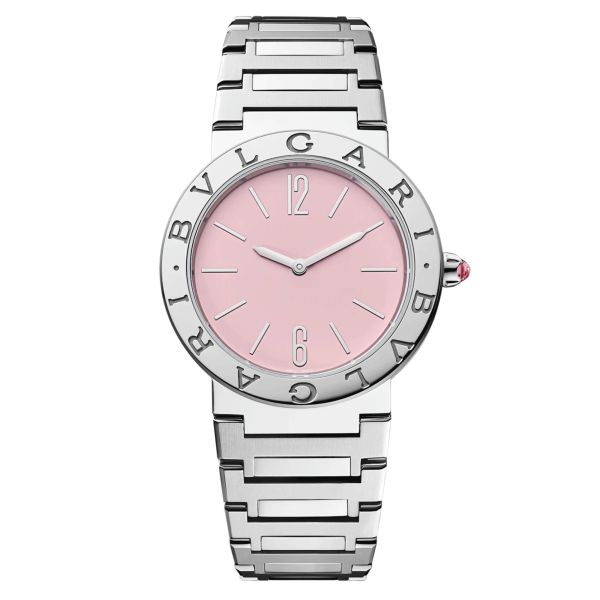 Bulgari Bvlgari Bvlgari Lady quartz pink dial steel bracelet 33 mm 103711