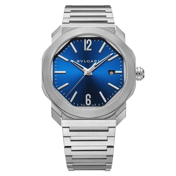 Bulgari Octo Roma automatic watch blue dial steel bracelet 41 mm 102856