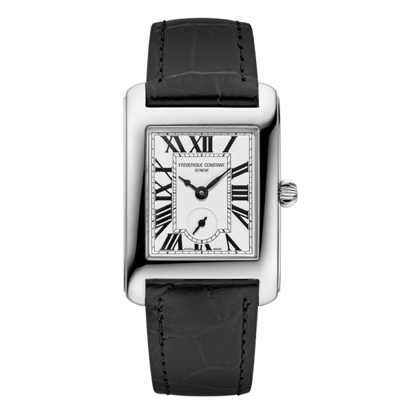 Frédérique Constant Classics Carrée Small Seconds quartz silver dial leather strap 36 x 25,20 mm