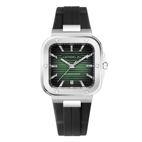 Herbelin Cap Camarat Automatic green dial rubber strap 39 x 39 mm