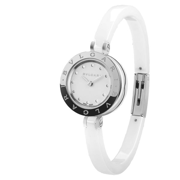 Bulgari B.Zero1 quartz watch white dial white leather strap 23 mm 102178