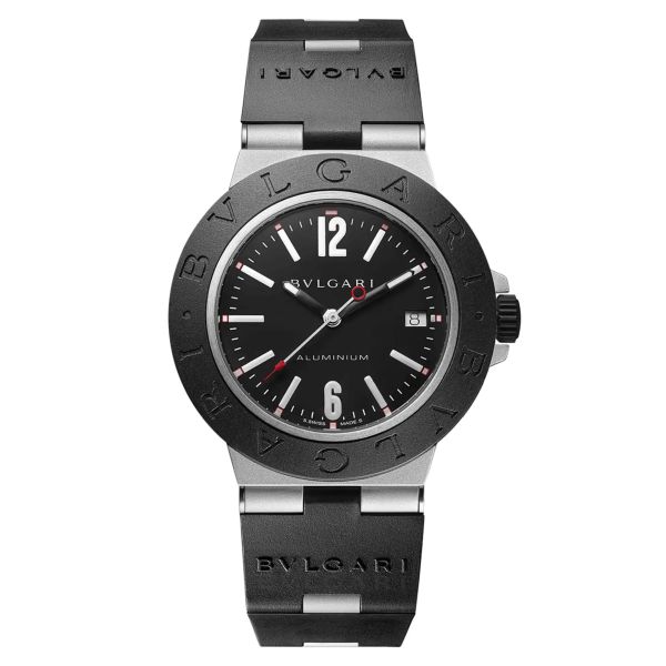 Bulgari Bvlgari Aluminium automatic watch black dial black rubber strap 40 mm 103445