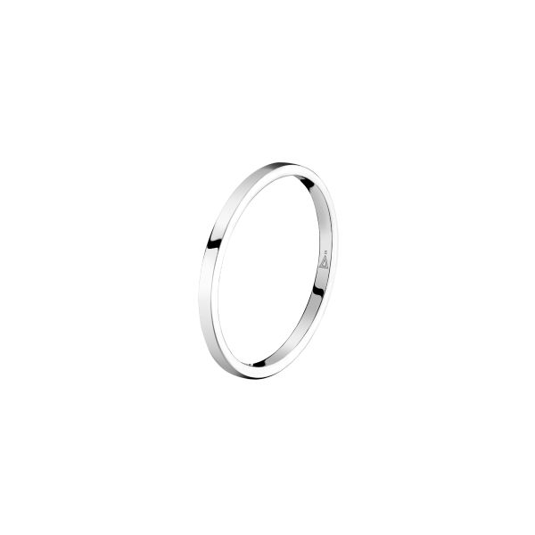 Lepage 2 mm Emoi wedding ring in polished white gold